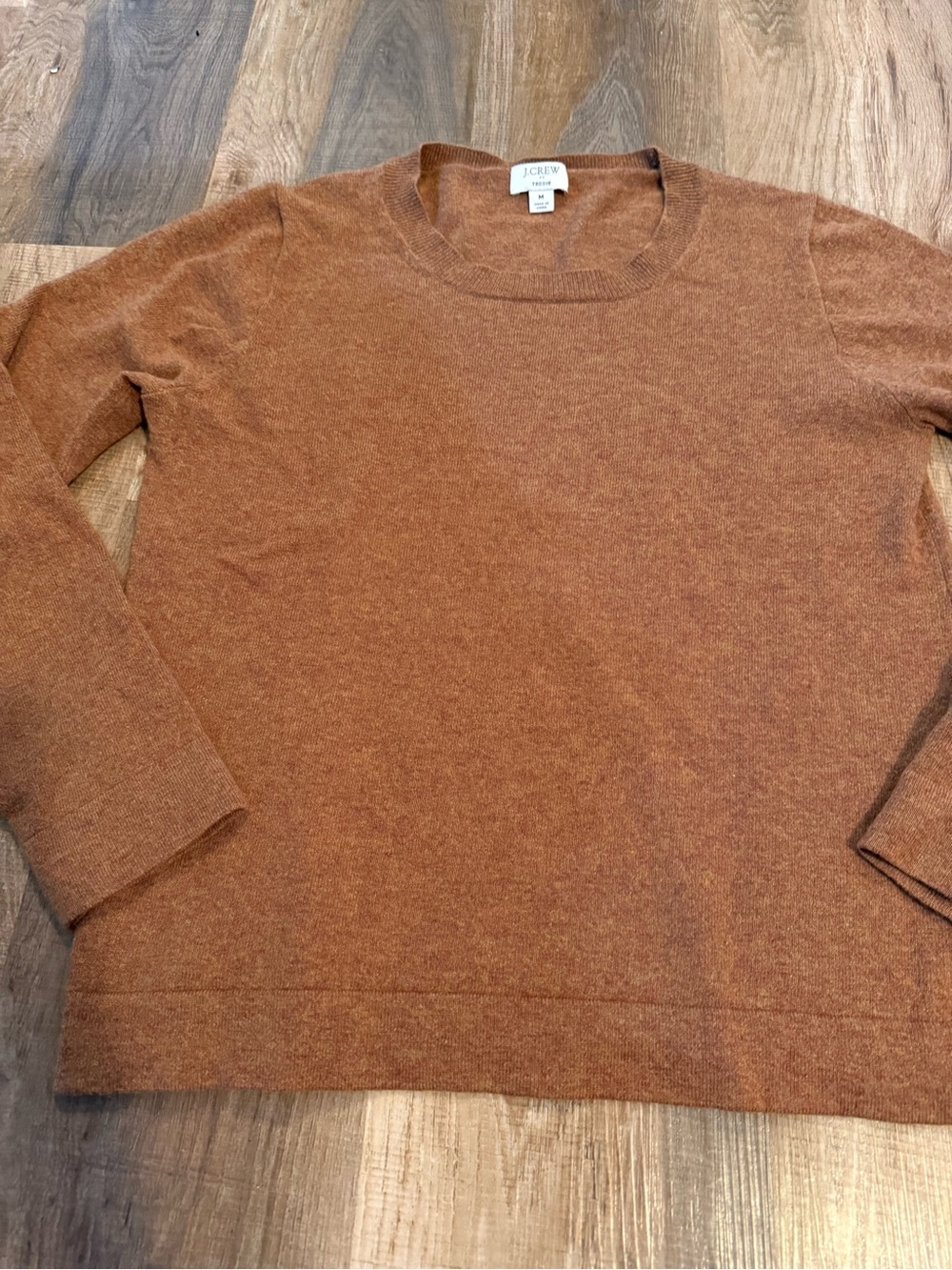 J. Crew Womens Teddie Crewneck Sweater in Cognac Brown M